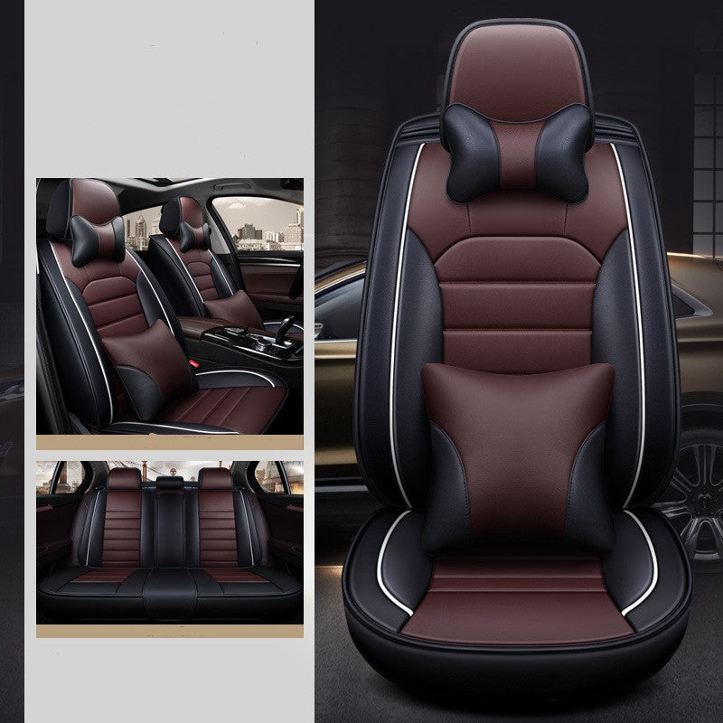 Luxury black and brown leather car seat covers with cushions, sps street style auto accessory