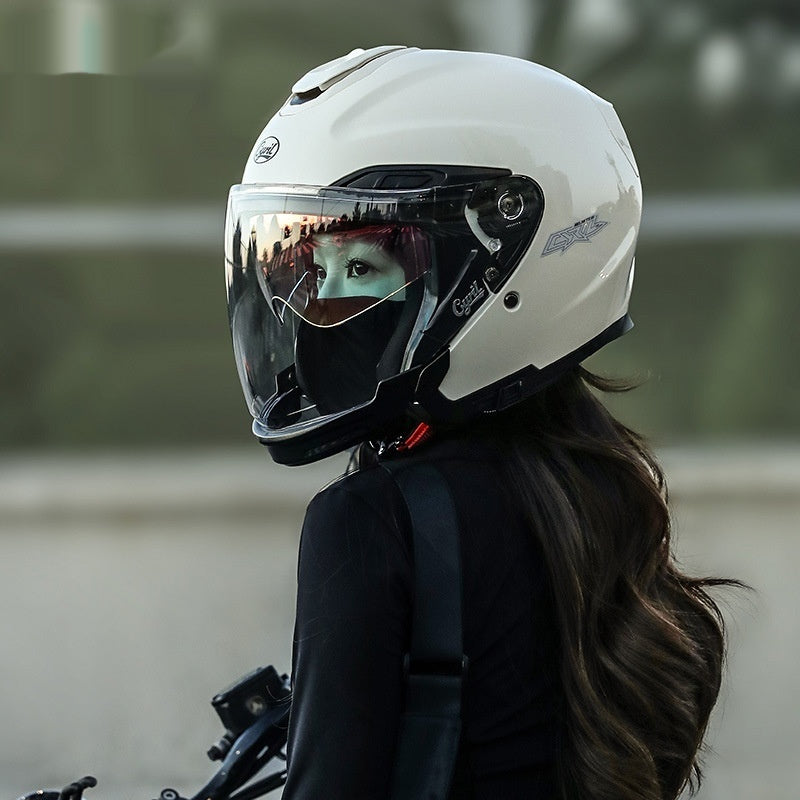 Summer Men's Motorcycle Half Three-quarter Helmet Men's All-season Double Visor