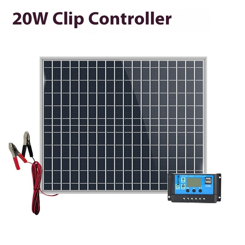 Solar Panel 20W Photovoltaic Module Outdoor Monitoring Solar Panel Kit