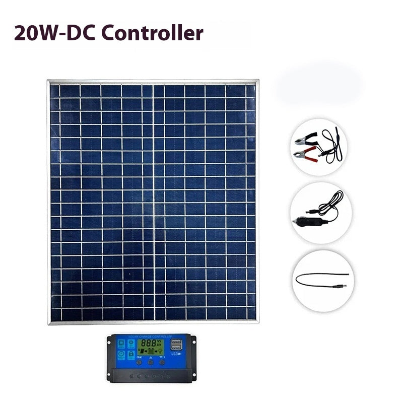 Solar Panel 20W Photovoltaic Module Outdoor Monitoring Solar Panel Kit