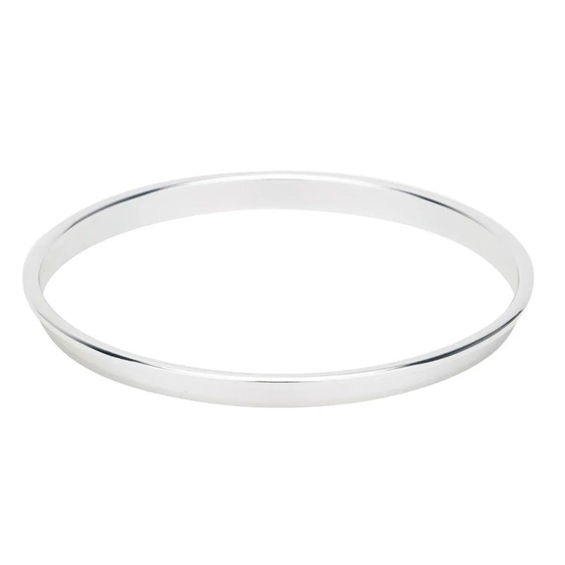 Simple silver bangle bracelet, minimalist jewelry on white background, sps street style gift