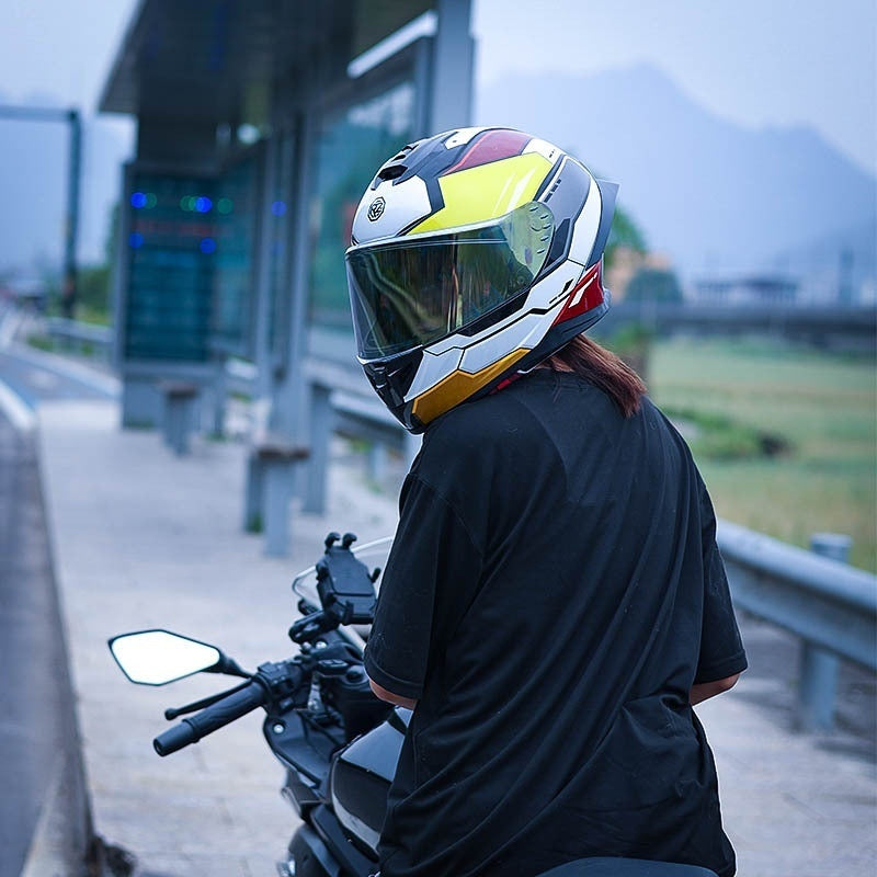 Motorcycle Helmet Baby Boy And Girl Summer Personality Big Tail Couple